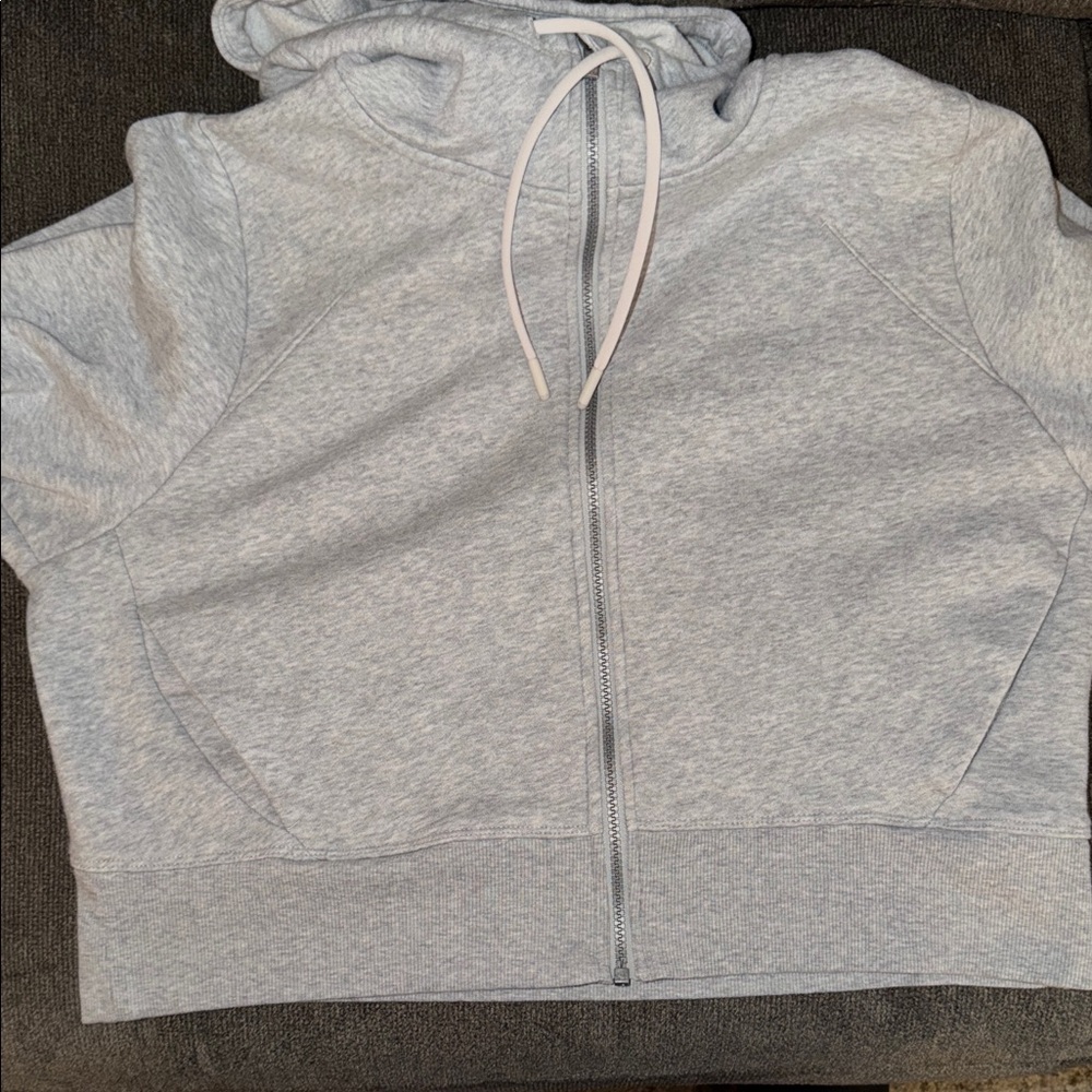 All In Motion Light Gray Zip-Up Hoodie with Drawstring - Picture 3 of 6